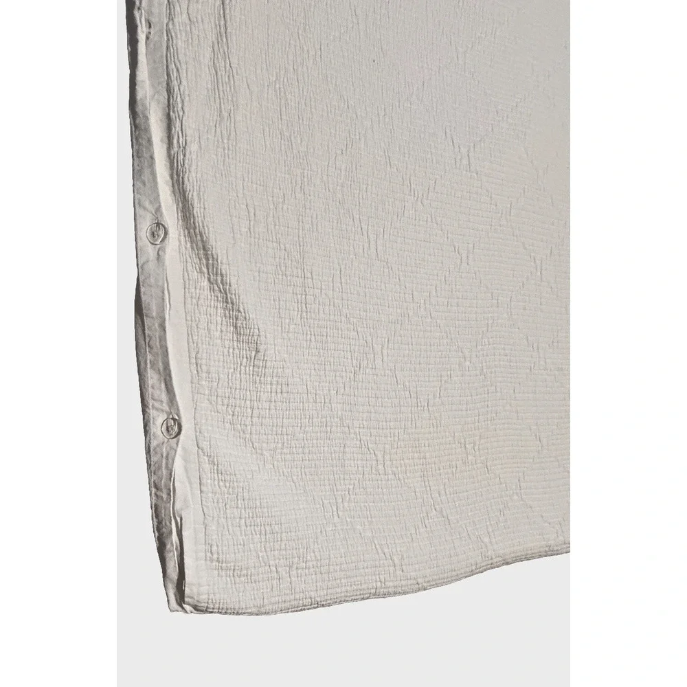 Nestwell Queen Sized White Cotton Duvet Cover Textured Diamond Luxury Bedding